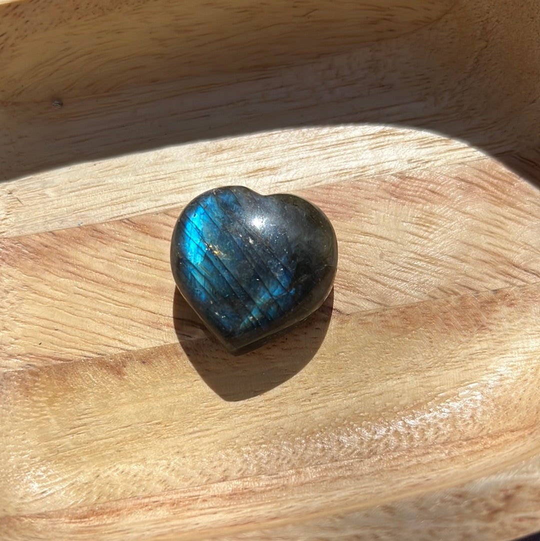 Labradorite heart