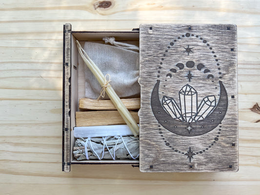 Goddess book box with Crystal front
